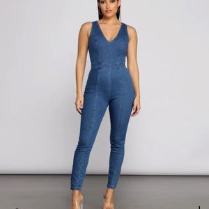 Windsor Denim Diva Sleeveless Catsuit Jumpsuit